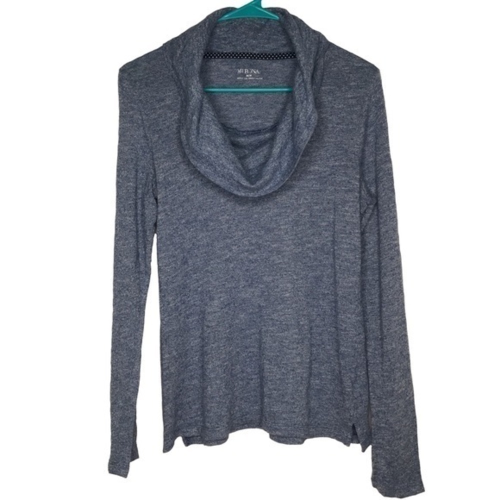 Merona Blue Soft Cowl Neck Long Sleeve Top…